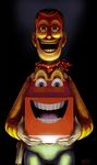  bad_id bad_pixiv_id bandana black_eyes blue_eyes brown_hair cowboy creepy_eyes crossover doll_joints eriance happy_meal highres horror_(theme) male_focus mcdonald's parody rape_face sheriff_woody smile solo teeth toy_story western you_gonna_get_raped 