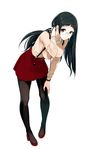  bent_over black_hair glasses long_hair original pantyhose sasamori_tomoe skirt solo suspenders 