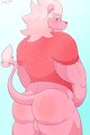  anthro anthrofied at balls biceps butt cartoon_network clothing feline lion lion_(steven_universe) looking mammal manly muscles ringersoul shirt solo standing steven_universe viewer 
