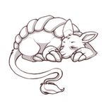  black_and_white bori mammal monochrome neopets paws sleeping source_request unknown_artist 