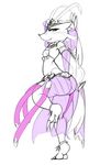  3_toes anthro belly_dancer bra breasts butt clothing eyelashes female mienshao nintendo plain_background pok&eacute;mon smile solo toes underwear unknown_artist video_games 