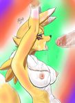  anthro armpits bandai breasts canine cum cum_on_face cum_on_penis cum_on_tongue darkshadow777 digimon erection female fox fur male male/female mammal nipples nude open_mouth orgasm penis raised_arm renamon sharp_teeth smile teeth tongue tongue_out 