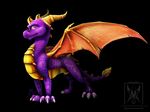  2015 black_background claws dragon feral horn looking_up male minerea plain_background purple_eyes purple_scales scalie sheath solo spread_wings spyro spyro_the_dragon video_games watermark wings 