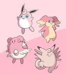  ambiguous_gender audino blissey blue_eyes clefable egg female looking_at_viewer nintendo pok&eacute;mon timoteihiv video_games wigglytuff 