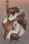  2015 black_hair bow_tie cello earth_pony equine female friendship_is_magic fur grey_fur hair horse invisible-11 long_hair looking_at_viewer mammal musical_instrument my_little_pony octavia_(mlp) pony purple_eyes 