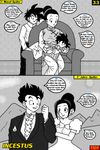  age_difference breasts bride chichi comic das_mutters&ouml;hnchen dragonball_z husband incest incestus married mom_and_son monochrome mother_and_son son_gohan son_goten text wedding wife 