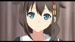  anime_coloring blue_eyes brown_hair close-up face hair_flaps hair_ornament hair_over_shoulder image_sample kantai_collection letterboxed looking_at_viewer portrait remodel_(kantai_collection) shigure_(kantai_collection) smile solo twitter_sample yukichi_(eikichi) 