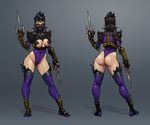  1girl ass breasts dual_wielding josef_axner mileena mortal_kombat ninja short_hair 