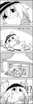  4koma :x bunny comic commentary forest greyscale hat hat_ribbon highres komeiji_koishi lying monochrome nature no_humans on_side ribbon shed shoujo_kitou-chuu silent_comic smile tani_takeshi third_eye too_many too_many_bunnies touhou translated yukkuri_shiteitte_ne 