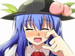  binsen blush hat hinanawi_tenshi laughing solo tears touhou 