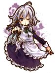  bad_id bad_pixiv_id blue_eyes braid hairband izayoi_sakuya knife nanase_shie short_hair silver_hair solo touhou twin_braids 