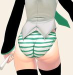  ass ass_focus bad_id bad_pixiv_id close-up hatsune_miku masao panties spring_onion striped striped_panties thighhighs underwear vocaloid wedgie 