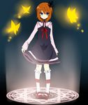  bad_id bad_pixiv_id blue_eyes bug butterfly crown dress glowing insect lolita_fashion magic_circle manio orange_hair ribbon socks solo umineko_no_naku_koro_ni ushiromiya_maria white_legwear 