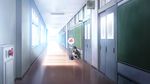  alarm_siren cellphone hallway indoors kamoi_kouji light original phone school school_uniform shadow solo talking_on_phone thought_bubble 