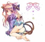  alternate_hairstyle animal_ears ass bad_id bad_pixiv_id barefoot bow braid cat_ears cat_tail feet frown hair_bow hair_ribbon kaenbyou_rin kedama_milk long_hair multiple_tails panties red_eyes red_hair ribbon solo striped striped_panties tail touhou twin_braids twintails underwear 