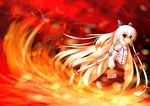  bad_id bad_pixiv_id fire flower fujiwara_no_mokou kazamatsuri_kui long_hair red red_eyes solo suspenders touhou white_hair 