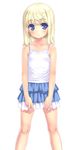  aoi_kumiko blonde_hair blue_eyes bra camisole looking_at_viewer original parted_lips pink_bra short_hair skirt solo training_bra underwear 