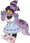  anthro bow clothed clothing frilly fur hair lolita mammal neck_tuft neopets paws rodent shoes squirrel tuft unknown_artist usul v_sign 