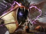  claws dragon electricity fangs feathers humanoid intimidation jason_rainville magic_the_gathering male orc wings 