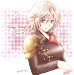  2013 bad_id bad_pixiv_id blue_eyes breasts character_name dated final_fantasy final_fantasy_type-0 happy_birthday heart looking_at_viewer medium_breasts mocha_(tbc7500) school_uniform seven_(fft-0) short_hair silver_hair smile solo 