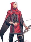  adapted_costume alternate_costume archer bow_(weapon) byulrorqual cape cloak fate/stay_night fate_(series) hood male_focus solo weapon white_hair 