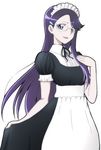  alternate_costume blue_eyes enmaided glasses hair_ornament hairclip heartcatch_precure! long_hair looking_at_viewer maid maid_headdress precure purple_hair smile solo tsukikage_oyama tsukikage_yuri white_background 