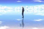  bad_id bad_pixiv_id caesar_anthonio_zeppeli cloud different_reflection ice jojo_no_kimyou_na_bouken joseph_joestar_(young) multiple_boys nomoc ocean reflection sky upside-down 