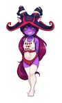  34no404 animal_ears apron arms_behind_back bulge covered_nipples crossed_legs erection erection_under_clothes flat_chest full_body futanari grin holding_arm large_penis league_of_legends long_hair lulu_(league_of_legends) naughty_face nearly_naked_apron penis purple_hair purple_skin smile solo standing thighhighs very_long_hair white_legwear yellow_eyes yordle 
