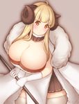  anila_(granblue_fantasy) breasts commentary_request draph granblue_fantasy horns huge_breasts mogu_(kanikama_mgmg) sheep_horns solo thighhighs zettai_ryouiki 