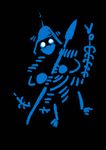  armor black_background blue enemy_nagaeyari helmet kebiishi_(touken_ranbu) lowres male_focus monochrome ogino_atsuki polearm skeleton solo spear touken_ranbu weapon white_eyes 