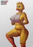  animatronic anthro avian beak bib big_breasts bird breasts chica_(fnaf) chicken diadorin female five_nights_at_freddy&#039;s looking_at_viewer machine mechanical navel nude pussy robot smile solo standing video_games 
