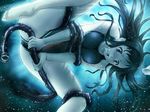  1girl asphyxiation barefoot censored drowning female game_cg kotoshiro_misao ma_wo_jutai_seshi_otome_no_kuetsu monster open_mouth restrained saburoo swimsuit tentacle underwater 