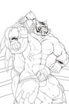  abs avian bulge feline grope human kyuuhari male male/male mammal muscles pubes tiger tiger_mask tizoc wrestling 