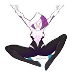  1girl bodysuit breasts gwen_stacy hood marvel mikuloctopus pose solo spider-gwen spider-man_(series) spider-woman 