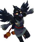  anthro avian beak bird clothed clothing feathers female moonyeah shorts simple smile solo standing wings 
