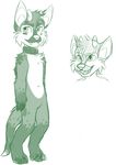  anthro cervine chest_tuft collar deer fangs fur horn ixi jean_(artist) male mammal neopets sketch solo standing tuft 