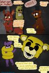  00kaori00 animatronic avian bear bird bonnie_(fnaf) bow_tie canine chica_(fnaf) chicken comic female five_nights_at_freddy&#039;s fox foxy_(fnaf) freddy_(fnaf) golden_freddy_(fnaf) hat hook lagomorph machine male mammal mechanical rabbit robot teeth top_hat 