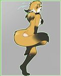  abstract_background anthro breasts butt canine digitigrade female fox fur hair keidran long_hair looking_at_viewer mammal mike_(twokinds) nude open_mouth orange_fur twokinds 
