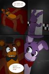  00kaori00 bear bonnie_(fnaf) bow_tie comic five_nights_at_freddy&#039;s freddy_(fnaf) hat lagomorph mammal rabbit top_hat 