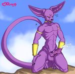  2015 anthro balls beerus cat cum dragon_ball dragon_ball_z ear_piercing feline male mammal nude penis piercing prettypunkae pyc_art smile solo uncut 