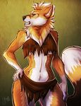  autumn_(character) canine clothing female kaylii loincloth mammal pinup pose snarling solo wolf 