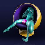  android blue_hair blue_skin bulge cabbit cat cgi facial_piercing feline freckles hair hybrid lagomorph lip_piercing lipes lips long_ears long_tail male mammal navel nipples piercing rabbit rubber sitting solo toes voxell voxell_voxell 