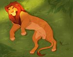  balls bird&#039;s-eye_view disney feline feral fully_sheathed high-angle_shot jazzlioness lion lying male mammal on_side sheath simba solo the_lion_king 