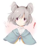  1girl akagashi_hagane animal_ears bad_id bad_pixiv_id capelet dandelion flower gradient gradient_background grey_hair jewelry mouse_ears nazrin pink_hair shirt short_hair simple_background solo touhou 