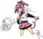  animal_tail avian ball balloon baseball_(ball) belt bird breasts cute drifblim eeveelution female fusion ghost gijinka hair japanese_text nintendo open_mouth penguin piplup pok&eacute;mon ponytail purple_eyes purple_hair skirt spirit standing sylveon teeth text tongue translation_request video_games 草薙芳_(artist) 