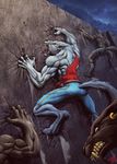  angry anthro big_muscles canine clothing male mammal muscles night open_mouth rage torn_clothing unknown_artist wall were werewolf werewolves wolf 