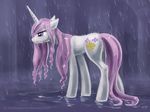  2014 blush cutie_mark equine female fleur_de_lis_(mlp) friendship_is_magic hair horn karol_pawlinski mammal my_little_pony pink_hair raining solo unicorn wet wet_hair 