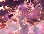  bare_arms bare_shoulders breasts cleavage cloud cloudy_sky cowboy_shot dress kishiyo large_breasts long_hair megurine_luka pink_eyes pink_hair revision shirt sky sleeveless sleeveless_shirt solo very_long_hair vocaloid white_dress wind 
