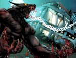  anthro big_bad_wolf big_muscle blood canine claws color comic garden grimm_fairy_tales house howl little_red_riding_hood_(copyright) male mammal moon muscles night open_mouth rage unknown_artist were werewolf wolf 