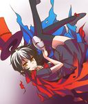  black_hair black_legwear cape chain houjuu_nue kei_kei magician mask solo touhou yellow_eyes 